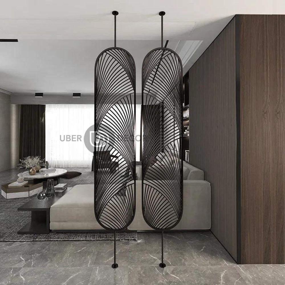 Sleek Metal Room Divider Wall Stainless Steel Room Partition Screen - Customizable Metal Room Separator