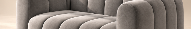 Mendoza Modern Channel-Tufted Sofa – Ready to Ship Grey Premium Suede Velvet Couch for Living Room