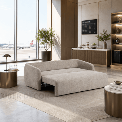 Suwon space-saving pull-out sofa bed – customisable fabric, made to order India