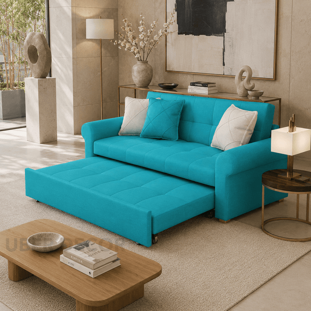 Mersin convertible sofa cum bed – pull-out sleeper extended in bed configuration