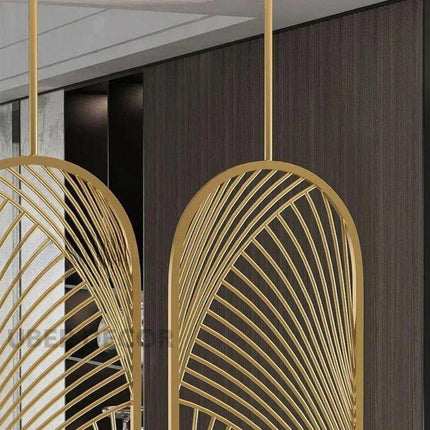 ORIEL Stainless Steel Decorative Room Divider With Curved Linear Pattern For Living Room Foyer Lounge And Statement Interior Spaces