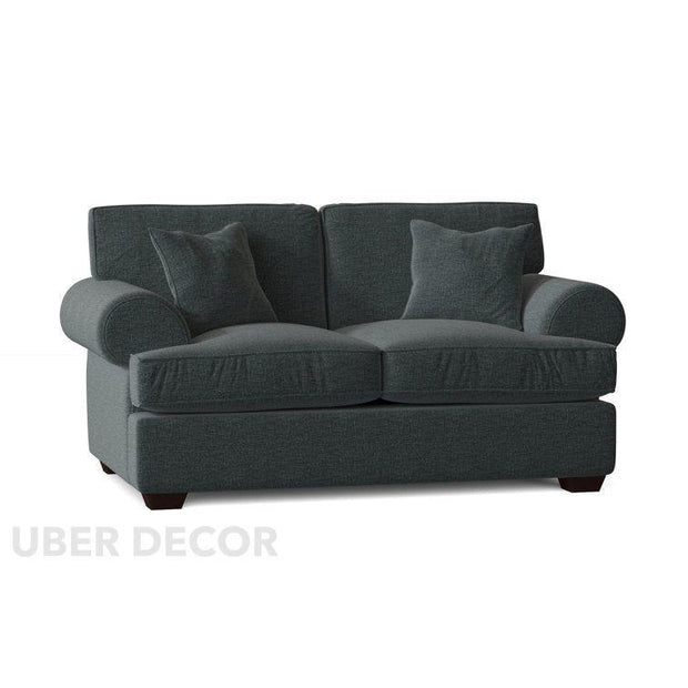 Perth 67" Upholstered 2‑Seater Loveseat – Plush Rolled-Arm Sofa for Elegant Living Spaces - Uber Decor