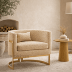 Golden Beige Textured Boucle