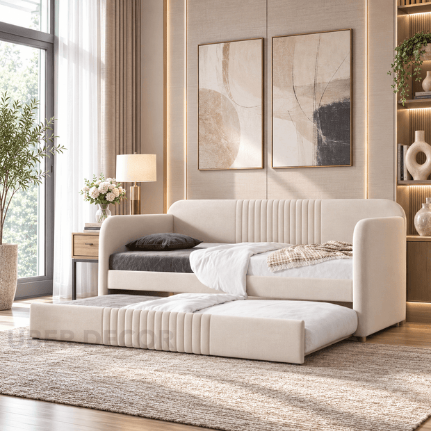 Merida convertible daybed – lounge configuration with cushions for relaxing