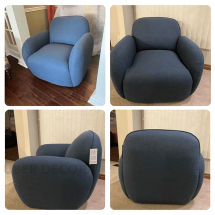 Varina- Modern Curved 360 Revolving Swivel Armchair with Deep Seat and Soft Cushion