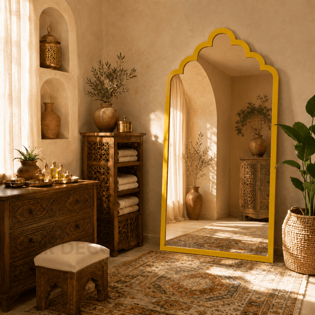 Kasbah Moroccan Arch Full Length Floor Mirror – Statement Mirror for Hallway