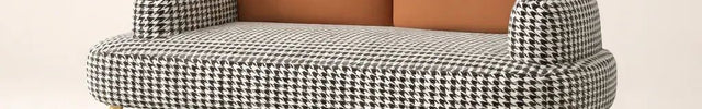Rotterdam Modern Sofa Contemporary Houndstooth & Soft Backrest Couch for Living Room