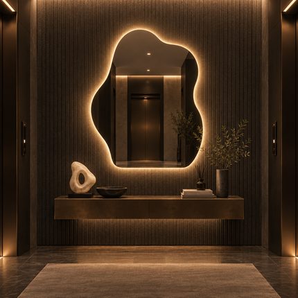 Zira Decorative Frameless LED Mirror for Dressing Area with Front or Back Lit Illumination