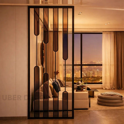 DRIVA Stainless Steel Layered Room Divider With Vertical Drop Design For Living Room Lounge And Contemporary Interior Spaces