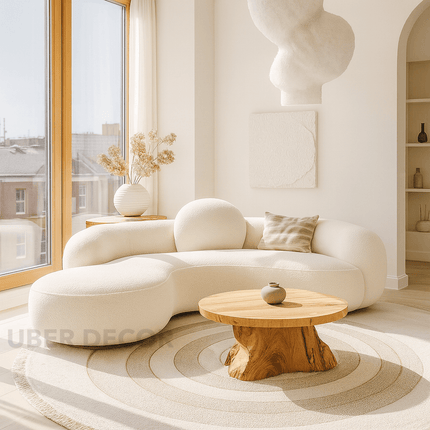 Brisbane Curved Sofa Modern Japandi Wabi-Sabi Style Designer Couch