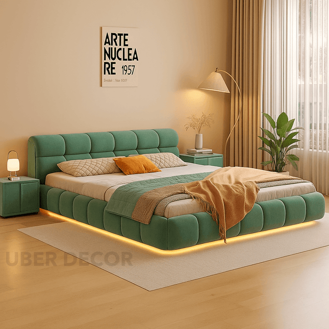 Glowrest LED Bed – Contemporary Floating Platform Design - Uber Decor