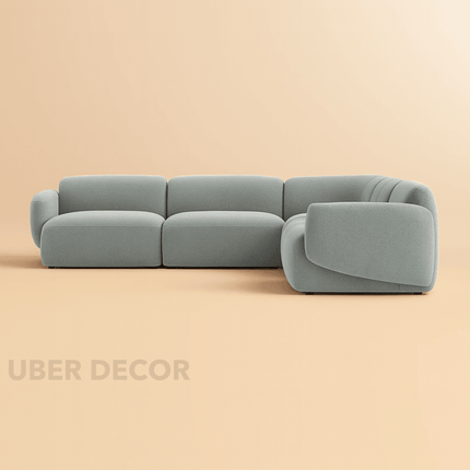 Krabi 5 Seater L-Shaped Sectional Sofa Couch Japandi Minimalist Modern Luxury Furniture for Living Room