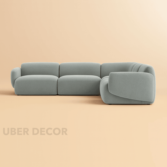 Krabi 5 Seater L-Shaped Sectional Sofa Couch Japandi Minimalist Modern Luxury Furniture for Living Room