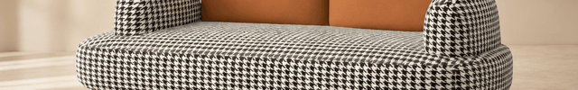 Rotterdam Modern Sofa Contemporary Houndstooth & Soft Backrest Couch for Living Room