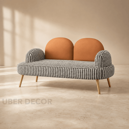 Rotterdam Modern Sofa Contemporary Houndstooth & Soft Backrest Couch for Living Room