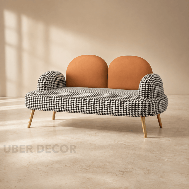 Rotterdam Modern Sofa Contemporary Houndstooth & Soft Backrest Couch for Living Room