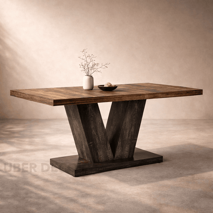 Gentlewood Dining Table Modern Mid Century Scandinavian Style With Solid Wood Legs for Dining Room Kitchen Dining Area