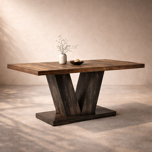 Gentlewood Dining Table Modern Mid Century Scandinavian Style With Solid Wood Legs for Dining Room Kitchen Dining Area