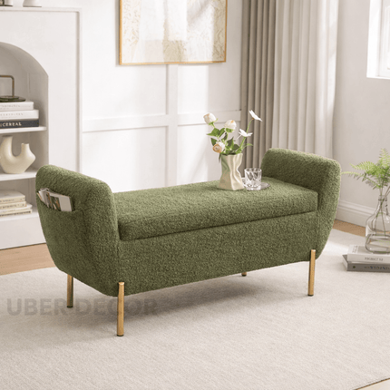 Avelyn Modern European-Inspired Flip Top Storage Bench – Minimalist Entryway & Bedroom Organizer with Luxe Design Appeal