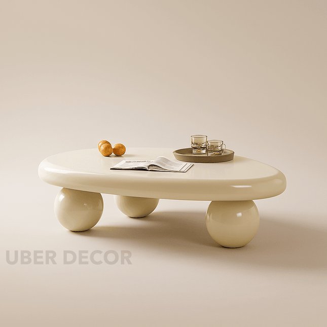 Rhine Lucido Italian Postmodern Standing Coffee Table – High-Gloss Finish – Versatile Design for Living Room, Study, and Lounge Spaces