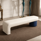 Ivory Navy Leatherette