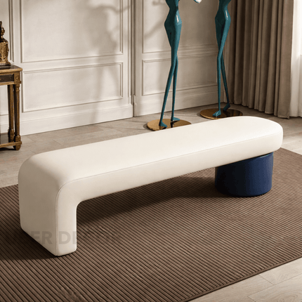 ItaliaLuxe Sebastian Bed Stool | Elegant Ottoman Bench for Shoe Changing & Dressing Room | High-End Sofa Stool & Bed End Seat