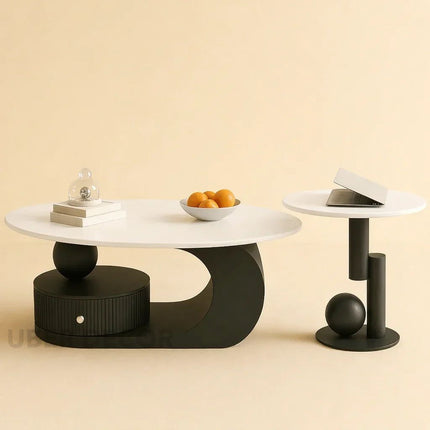 Lena Glide Nordic Coffee Table Versatile Rolling Design for Living Room and Bedroom