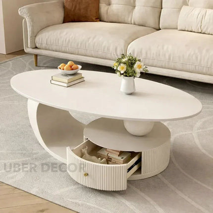 Lena Glide Nordic Coffee Table Versatile Rolling Design for Living Room and Bedroom
