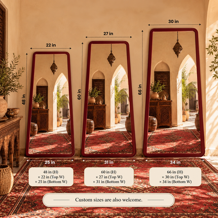 Lamia Modern Full Length Moroccan Floor Mirror – Leaner for Dressing Room