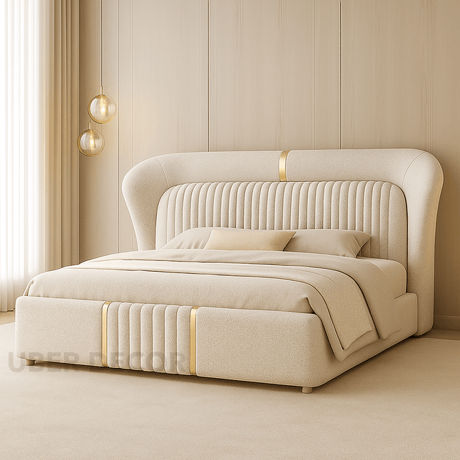 Velvarest Luxe Fluted Bed – Art Deco-Inspired Bedroom Icon Bed