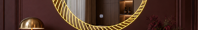 Sunburst Round Frameless Front or Backlit LED Mirror- Touch Sensor Mirror for Bathroom and Bedroom