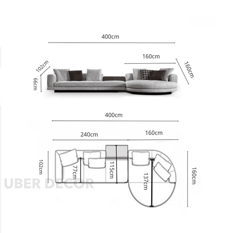 Lisbon Luxe - Contemporary & European Style - Luxury Sofa - For Living Room or Lounge Area - Uber Decor