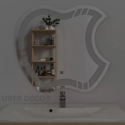 Aesthetic Apple Shaped Mirror with LED Lights- Touch Sensor Mirror for Bathroom and Bedroom
