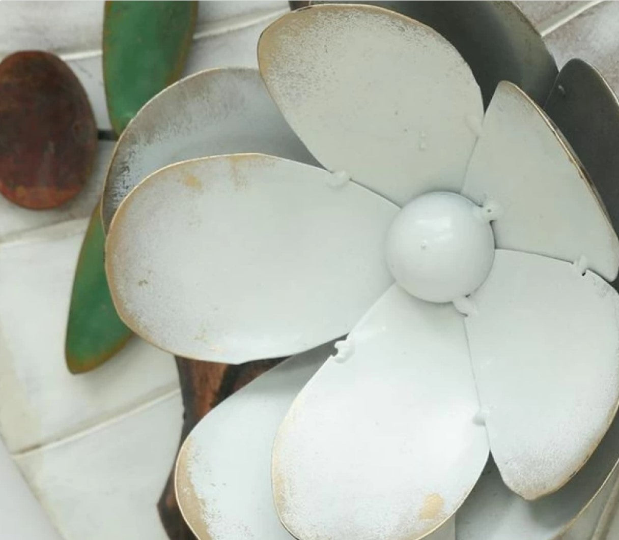 White Lotus 3D Flower Metal Hanging Metal Wall Art - Set of 3