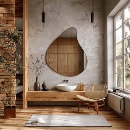 Aqua Droplet Frameless HD Mirror – Contemporary Waterdrop Wall Mirror for Living Room, Bathroom & Entryway