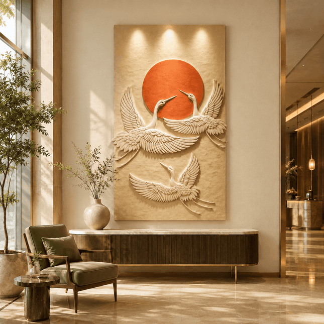 Crane Sun Harmony Japandi Wall Art - product image 2