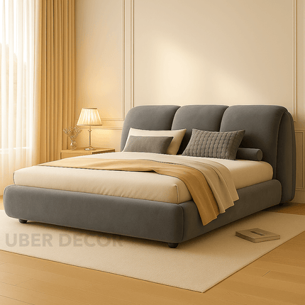 Dreamy Drift Wabi‑Sabi Curved Budget Bed – Modern Bedroom Staple