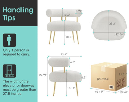 LuxeLamb Boucle Armchair – Modern Single Sofa for Living Room, Bedroom & Luxury Reception Areas