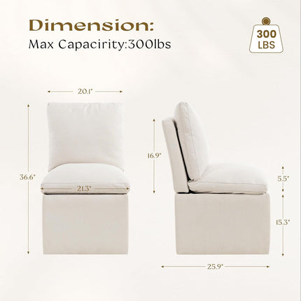 Ansel Modern Side Chair with Structured Cushion Back and Geometric Silhouette Ideal for Dining or Lounge Spaces