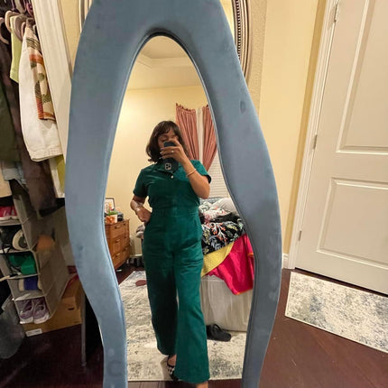 Modern Wavy Edge Full Length Standing Mirror-Large Sized Aesthetic Unique Stylish Mirror for Bedroom