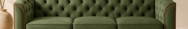 Madrid 78" Sofa -3 Seater Modern Large Upholstered Couch with Tufted Button Curved Back Rest & Wooden Legs