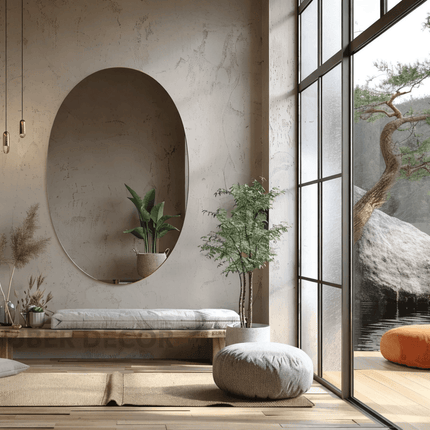 Glowza Frameless HD Mirror – Oval Wall Mirror with Minimalist Silhouette for Modern Natural Decor