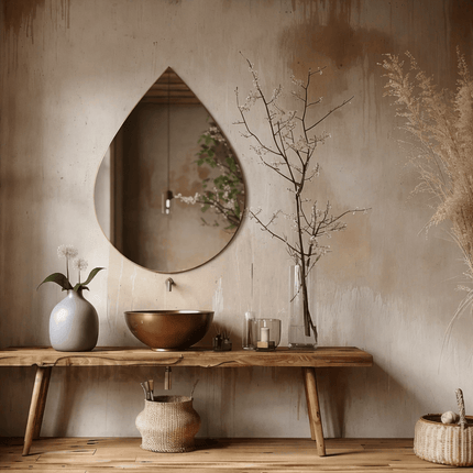 Mira Drop Frameless HD Mirror – Modern Raindrop Wall Mirror for Living Room, Bathroom & Bedroom