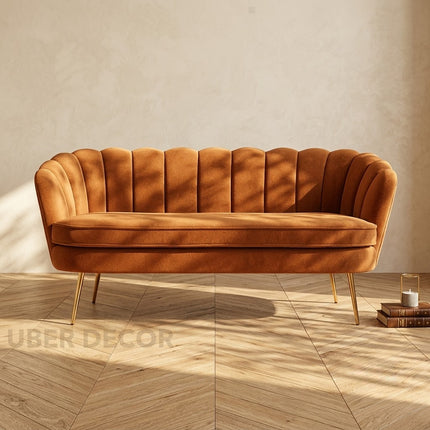 Thalia 59" Loveseat- Butterfly Style Tufted Back Upholstered 2 Seater Sofa