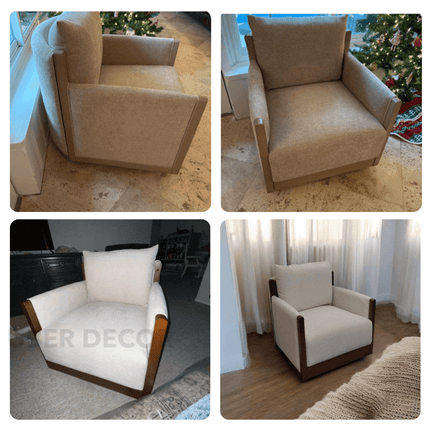 Zenwood Accent Chair – Japandi Minimalist Chair Customizable Design for Living Room or Bedroom