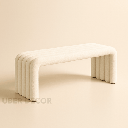 Nuvin Arc – Modern Nordic Bench with Sculptural Form | Minimalist Shoe Changing Stool for Entryways, Living Rooms, or Bedrooms - Uber Decor
