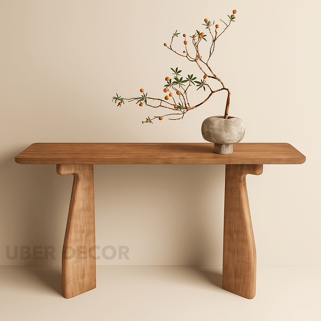 Renley Form Console Table – Sculptural Modern Wood Console for Luxury Hallways & Living Rooms