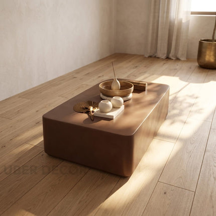 Spree Coffee Table Modern Contemporary Desert Modern Inspired Designer Center Table Custom Finish Minimal Block Table for Open Living Space