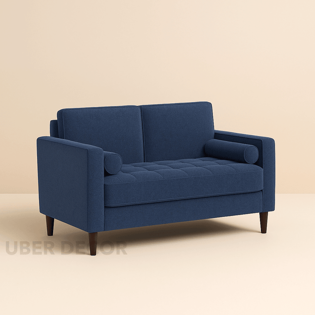 Malta 52" Square-Arm Tufted Loveseat – Customisable Mid-Century Modern Sofa
