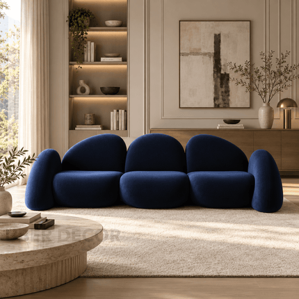 Rumi Modern Wabi Sabi Pebble Sofa Luxury Sculptural Sofa for Living Room, Lounge Area